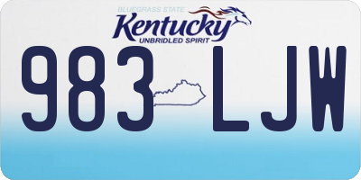 KY license plate 983LJW