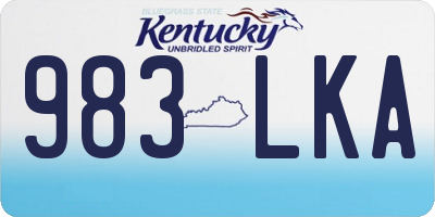 KY license plate 983LKA