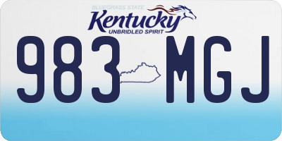 KY license plate 983MGJ