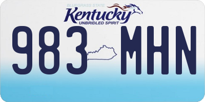 KY license plate 983MHN