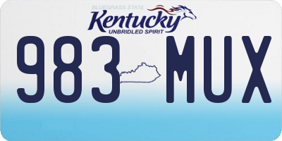 KY license plate 983MUX