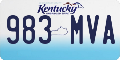 KY license plate 983MVA