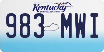 KY license plate 983MWI