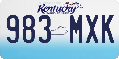 KY license plate 983MXK
