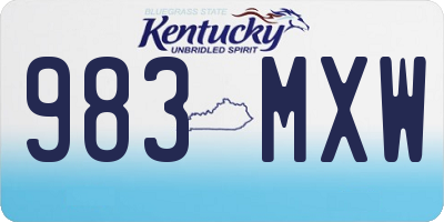 KY license plate 983MXW
