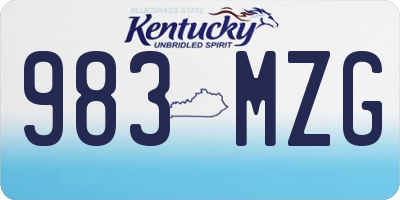 KY license plate 983MZG