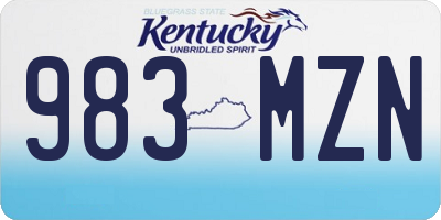 KY license plate 983MZN