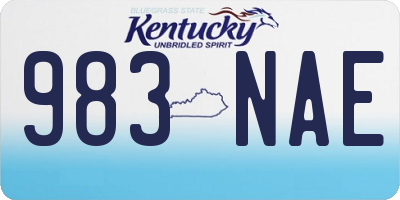 KY license plate 983NAE