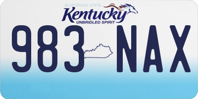 KY license plate 983NAX