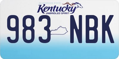 KY license plate 983NBK