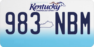 KY license plate 983NBM