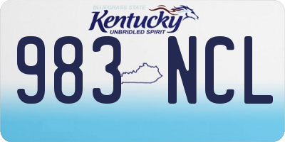 KY license plate 983NCL