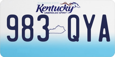 KY license plate 983QYA