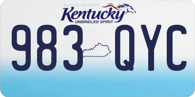 KY license plate 983QYC