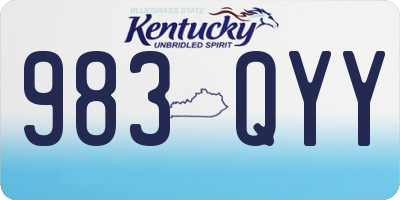 KY license plate 983QYY