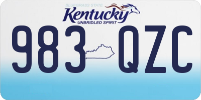 KY license plate 983QZC