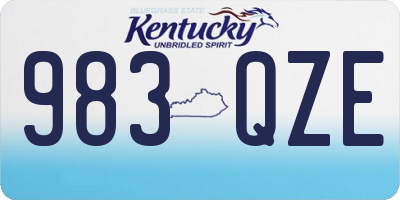 KY license plate 983QZE