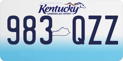 KY license plate 983QZZ