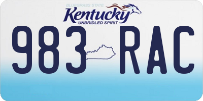 KY license plate 983RAC