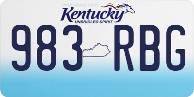 KY license plate 983RBG