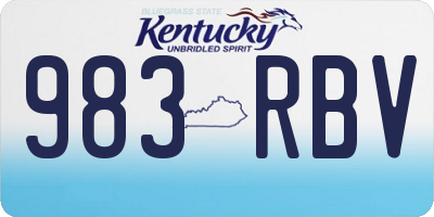 KY license plate 983RBV