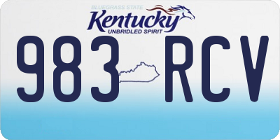 KY license plate 983RCV
