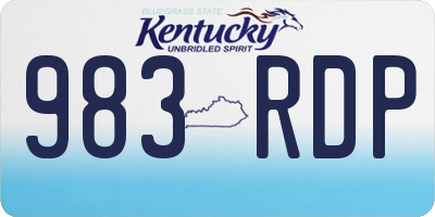 KY license plate 983RDP