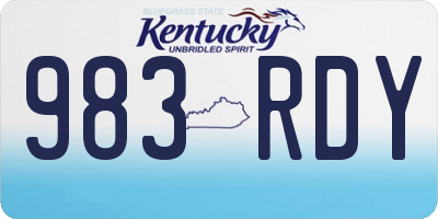 KY license plate 983RDY