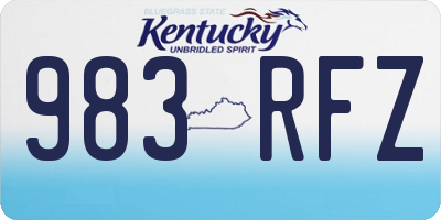 KY license plate 983RFZ
