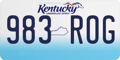KY license plate 983ROG