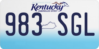 KY license plate 983SGL