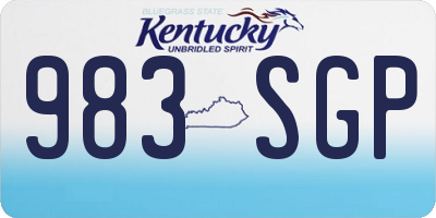 KY license plate 983SGP