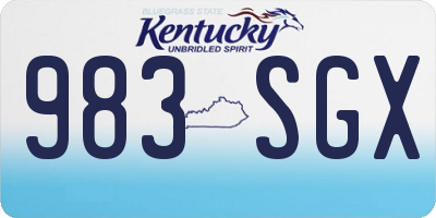 KY license plate 983SGX