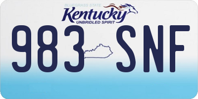 KY license plate 983SNF