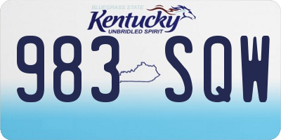 KY license plate 983SQW