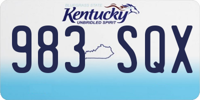KY license plate 983SQX