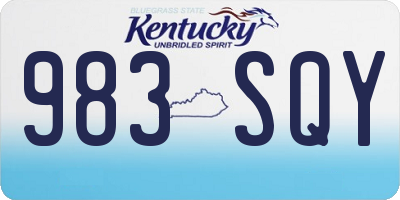 KY license plate 983SQY