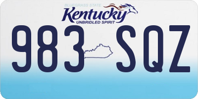 KY license plate 983SQZ