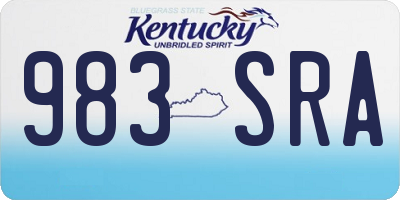 KY license plate 983SRA