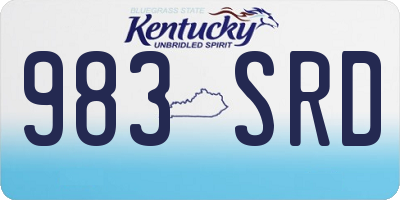 KY license plate 983SRD