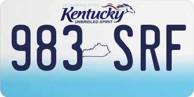 KY license plate 983SRF