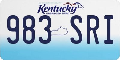 KY license plate 983SRI
