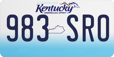 KY license plate 983SRO