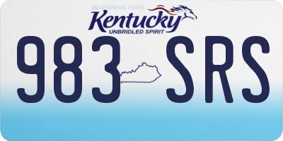 KY license plate 983SRS