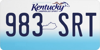KY license plate 983SRT