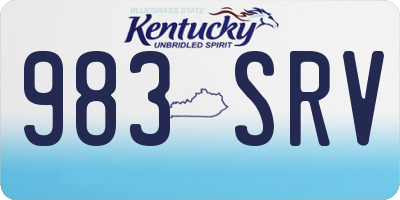 KY license plate 983SRV