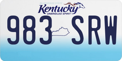 KY license plate 983SRW