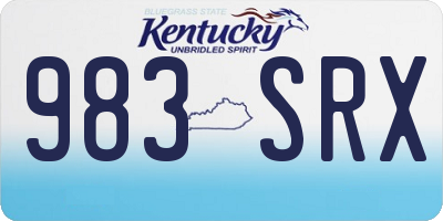 KY license plate 983SRX