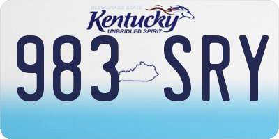 KY license plate 983SRY