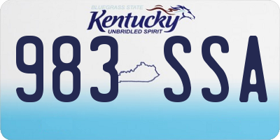 KY license plate 983SSA